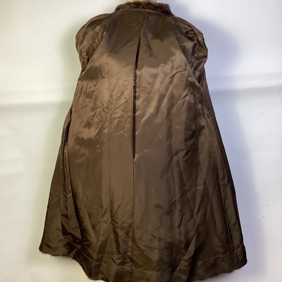 Luxurious Dasco Dark Mahogany Brown mink Full Length Fur Coat Sz 12 - Picture 11 of 14